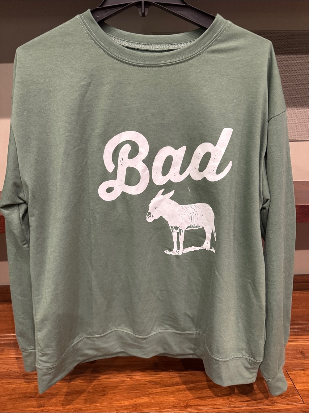 “Bad A**”Graphic Sweatshirt in Sage Green